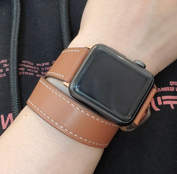 Apple Watch Band Double Wrap Handmade Leather 38mm 40mm - Leather Wrap Apple Watch Band 40mm Apple Watch Band Double Wrap Handmade Leather 38mm 40mm - Leather Wrap Apple Watch Band 40mm