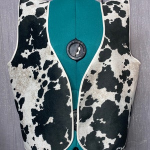 Woody Toy Story Inspired Cowboy Vest Cow Print Soft Adult or Child