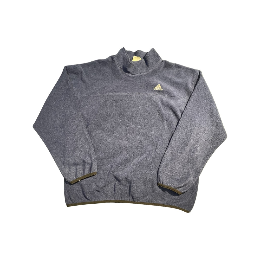 VTG 90s Adidas Equipment Pullover L/S Quilted Zip Mock Neck