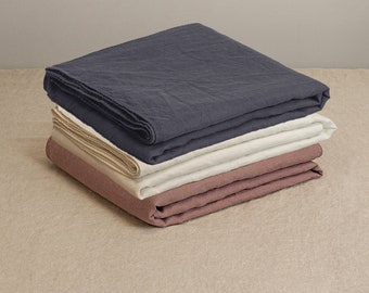 Drap de lit en lin respirant de différentes couleurs, grande taille Drap de lit en lin naturel pour un sommeil confortable Drap de lit respectueux de l'environnement