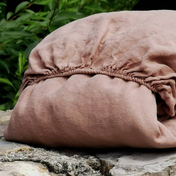 Off White soft 100/% Leinen /"Stonewashed/" Spannbettlaken 200x200+25 cm