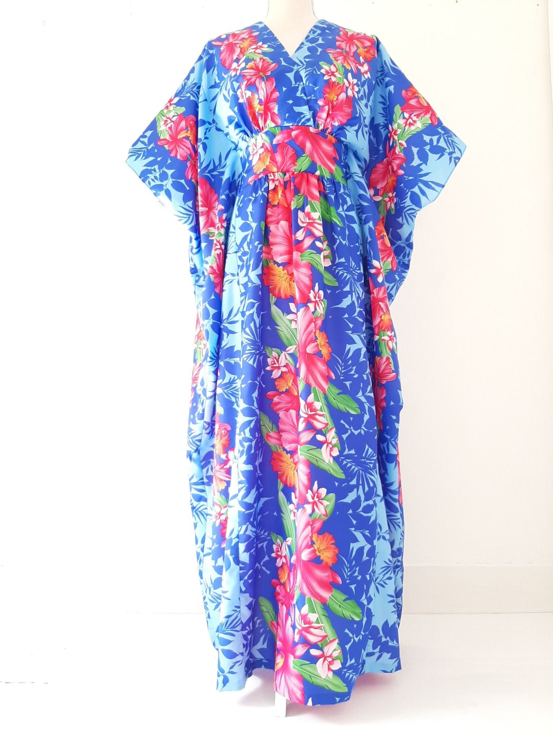 Vintage Never Worn Mint Condition 1970s Hawaiian Kimono Caftan Royal ...