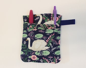 Flannel Swans Scrub POCKET Insert, Organizer & Protector for Nurses, Doctors