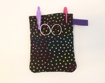 Rainbow Stars Scrub POCKET Insert, Organizer and Protector for Nurses, Doctors