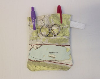 Topography Map Scrub POCKET Insert, Organizer & Protector for Nurses, Doctors