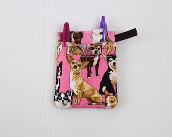 Pink Chihuahua Scrub POCKET Insert, Organizer & Protector for Nurses, Doctors