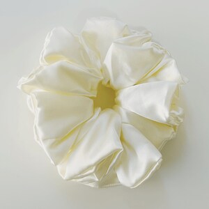 Ivory Satin Handmade Scrunchie