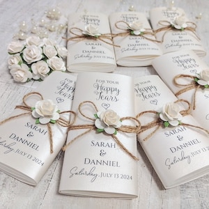 Confezione di fazzoletti personalizzati per matrimonio, eleganti bomboniere per matrimonio, confezione per cerimonia di matrimonio, fazzoletti per lacrime di gioia