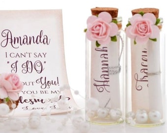 Be my Bridesmaid, Message in a Bottle, Maid of Honor proposal, Will you Be my Junior Bridesmaid? Personalized  card