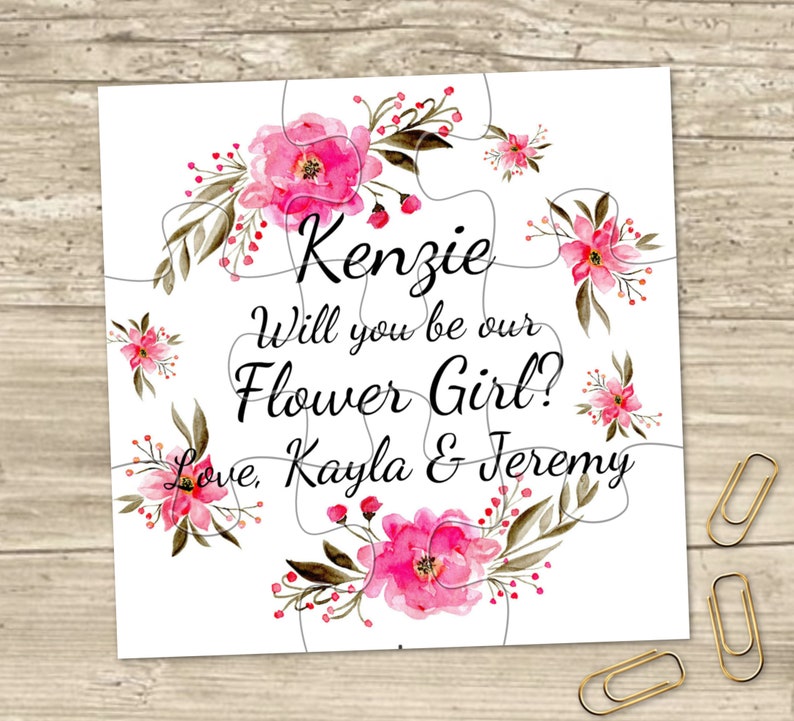 Maid of Honor Proposal Vintage Bridesmaid Gift Puzzle Invitation Will You Be My Bridesmaid Asking Flower Girl jigsaw puzzle