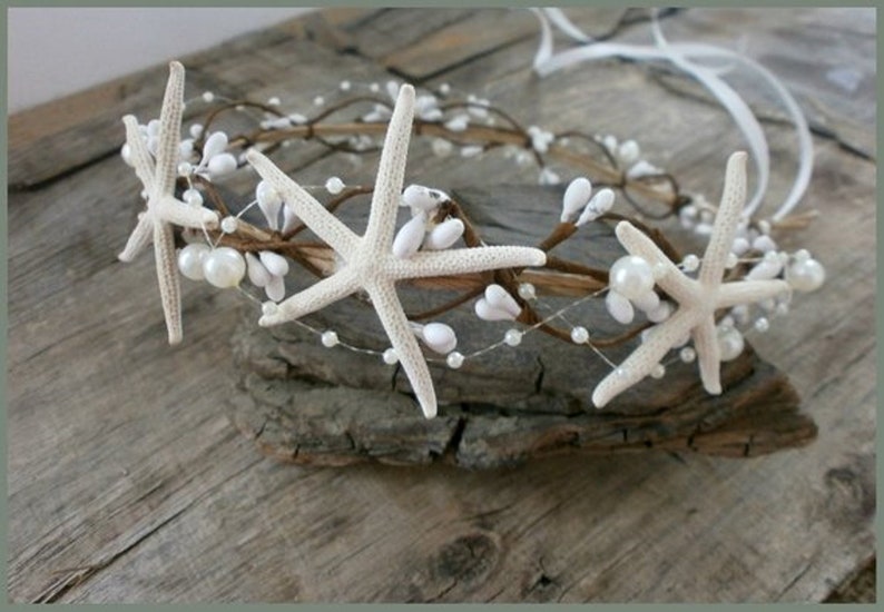 Beach Wedding Crown Starfish Crown Seashell Tiara Wedding Etsy