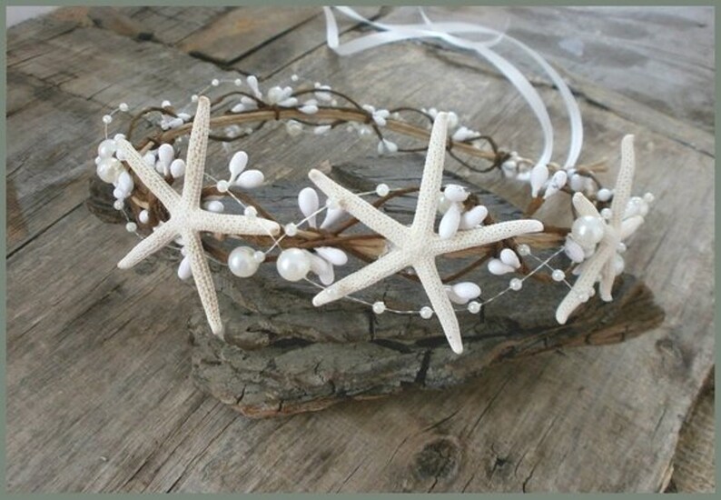 Beach Wedding Crown Starfish Crown Seashell Tiara Wedding Etsy