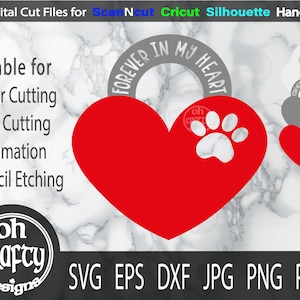 Forever in my heart svg, pet loss svg, pet memorial svg, paw print svg, pet memorial png, pet loss cut file, dog loss svg, cat loss svg