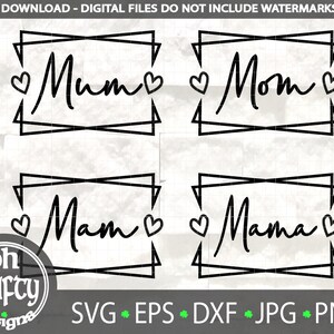 heart frame svg, Mom svg, Mum svg, Mam svg, Mama svg, Mothers day svg, Mummy birthday svg, mom clipart, mama sublimation, png jpg dxf files