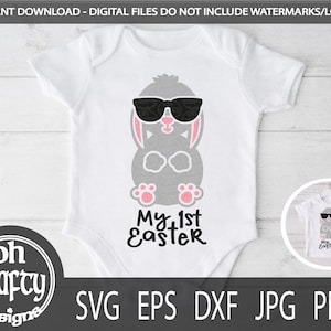 My first easter svg, easter bunny svg, bunny svg file, sunglasses svg, easter cutfile, easter baby svg, cricut baby svg, digital download