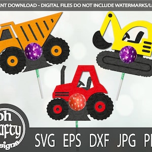 Påskklubbahållare svg, bygglastbil svg, traktor svg, grävmaskin svg, klubbahållare klippfil, godishållare svg, digital nedladdning
