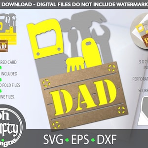 Dad Tool Box svg Datei, Vatertagskarte svg, Papa Karte Schnittdatei, Vater Geburtstagskarte svg, Grußkarte Vorlage, handgemachte Karte, Scherenschnitt Datei