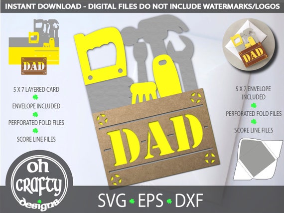 Dad Tool box svg file, fathers day card svg, dad card cutfile, dad birthday card svg, greeting card template, handmade card, papercut file