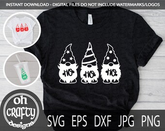 Christmas Gnomes svg, Christmas svg,  Ho Ho Ho svg, Gonk Svg, gnome silhouette, 3 gnome svg file, gnomes cut file, gnomes png, xmas gnomes
