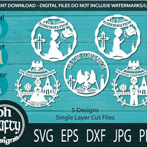 Confirmation svg bundle, confirmation svg cut files, boy confirmation design, girl confirmation png, digital download, eps png dxf svg files