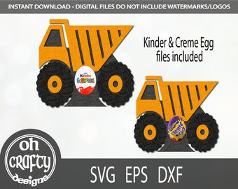 Egg holder svg, dumper truck svg, egg holder cutfile, candy holder svg, kinder egg holder svg, creme egg holder svg, digital download