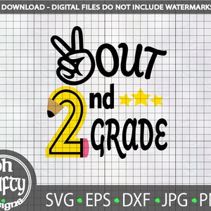 Vrede uit 2e leerjaar SVG, laatste dag van school SVG, afstuderen shirt PNG, potlood SVG, vredesteken SVG, scholen uit SVG, digitale download