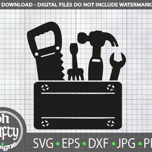 Archivo svg de caja de herramientas, archivo de corte svg de herramienta, svg de manitas, diseño personalizable, imágenes prediseñadas de construcción, svg del día del padre, svg de cumpleaños, descarga digital