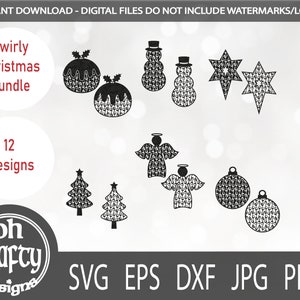 christmas svg bundle , xmas papercut bundle, holiday clip art, angle svg file, tree svg, snowman svg, bauble svg, christmas pudding svg,