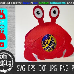 Uchwyt na jajka w kształcie kraba, uchwyt na jajka svg, krab svg, jajko wielkanocne svg, wielkanoc svg, plik uchwytu na jajka svg, plik svg dla cricut, pobieranie cyfrowe, plik svg
