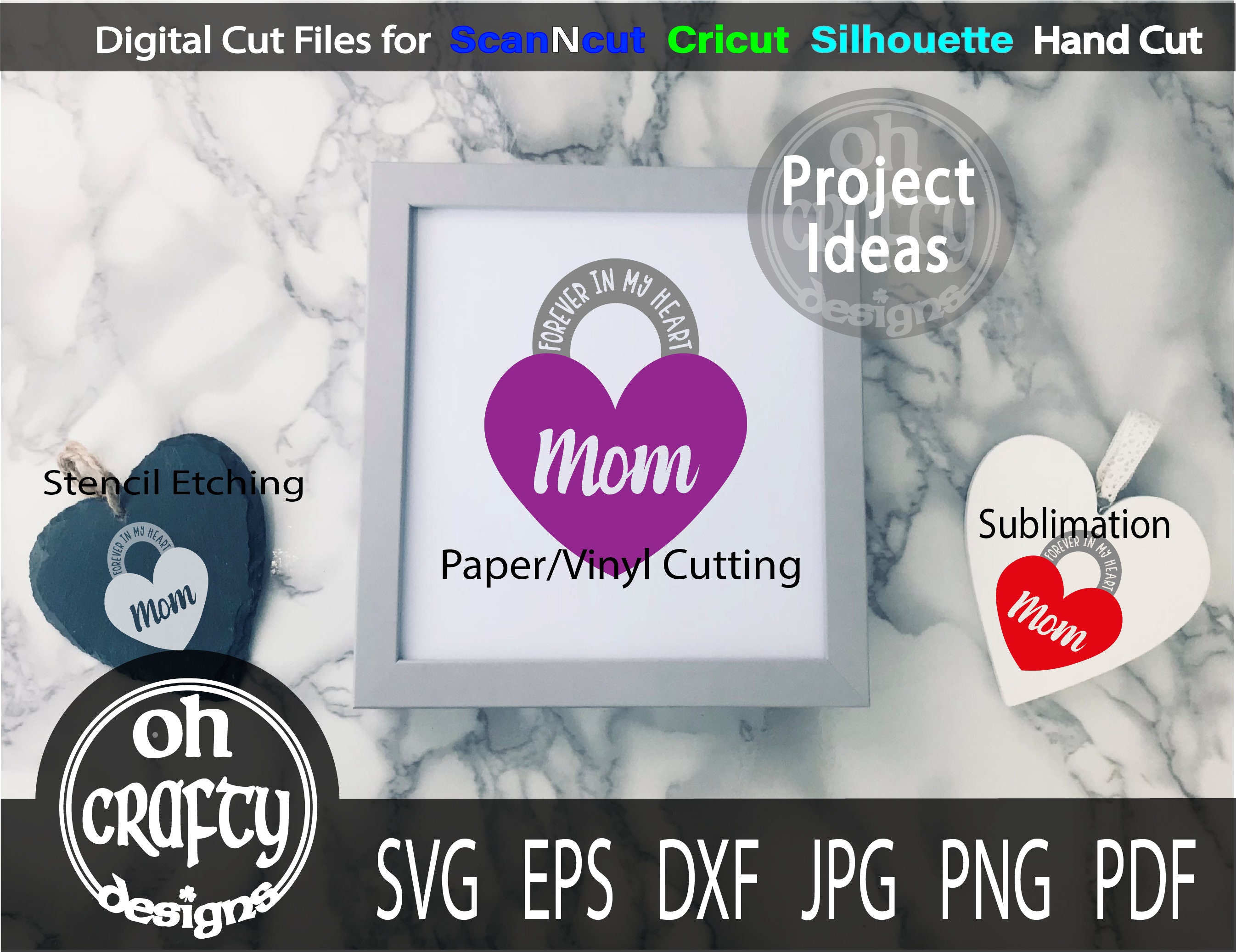 Forever in my heart svg mom svg mom memorial svg mom | Etsy