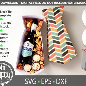 Hals Krawatte Box Vorlage, Krawatte Form Geschenk Box svg, 3d Vatertag svg, Candy Box svg Datei, Papa Geburtstag svg, große Box cutfile, digitaler download