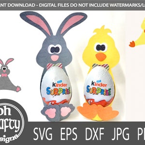 bunny Egg holder svg, chick egg holder svg, egg holder cutfile, kinder egg holder svg, easter egg holder svg, papercut, digital download