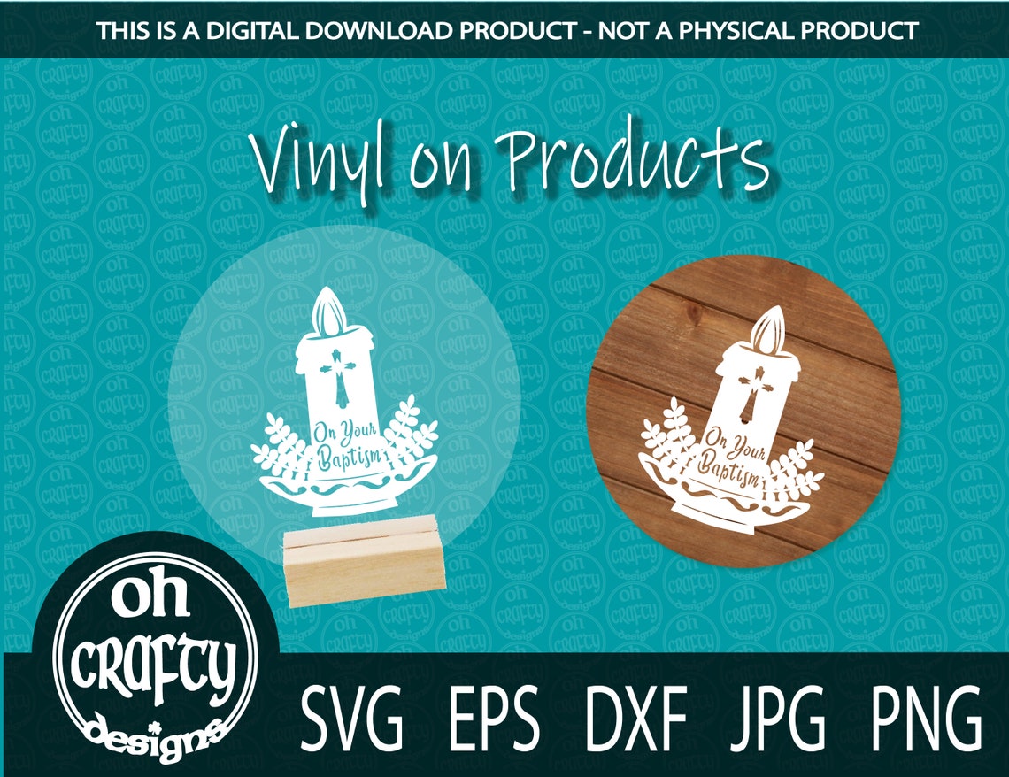 Baptismal Candle Svg Baptism Candle Cut File Paper Cut File Etsy