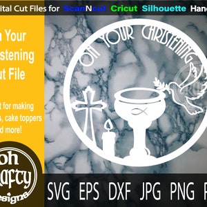 Battesimo in formato Svg, topper per torta in formato Svg, File di taglio di battesimo, Cornice di battesimo in formato Svg, File di taglio di carta di battesimo, Battesimo torta topper in formato Svg, file png