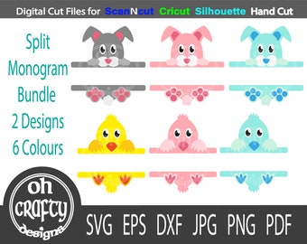 Easter split monogram, Easter monogram, Easter monogram svg, split monogram bundle, monogram bundle, monogram svg bundle, split monogram svg