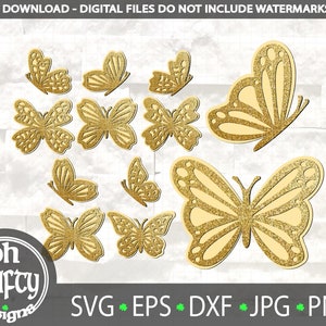 Butterfly papercut bundle, layered Butterfly svg, side butterfly, Moth svg, Butterfly cut files, Clipart, Multi layer papercut template