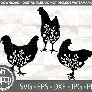 floral chicken svg, farm animal svg, Chicken svg, hen svg, farmhouse svg, farmhouse Sign, farmhouse decor svg, farm Life, silhouette svg