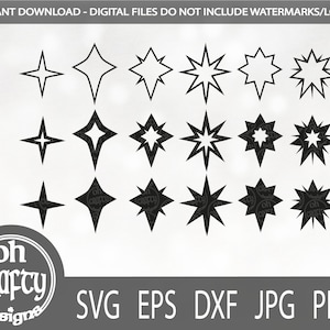 Gwiazda Bożego Narodzenia svg, pakiet gwiazd svg, szablon konturu gwiazdy, clipart sylwetki gwiazdy, sezon świąteczny svg, pakiet gwiazd bożonarodzeniowych, projekt cyfrowy