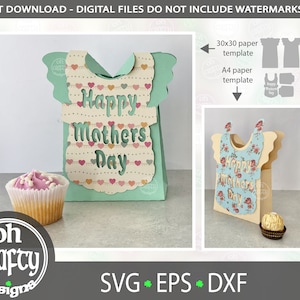 Mothers day gift box svg, treat box template, gift bag svg, happy mothers day svg, candy box cut file, papercut template, digital download