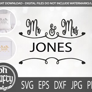 Mr and Mrs monogram svg, couple monogram svg cut file, Mr & Mrs cut file, newlyweds svg, marriage svg file, cut files, printable files, dxf