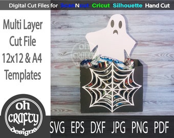 Halloween svg, trick or treat svg, ghost svg, halloween ghost svg, halloween box design, halloween svg file, spooky svg, cricut svg file