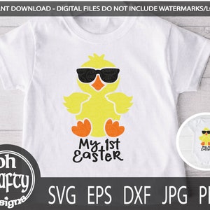 My first easter svg, easter chick svg, chick svg file, sunglasses svg, easter cutfile, easter baby svg, cricut baby svg, digital download