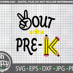 Peace out Pre-K svg, último dia de aula svg, Pre K svg, camisa de formatura png, lápis svg, sinal de paz svg, escolas fora svg, download digital