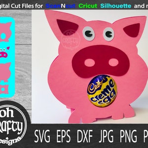 Pig egg holder, egg holder svg, pig svg, easter egg svg, easter svg, egg holder svg file, svg file for cricut, digital download, party favor