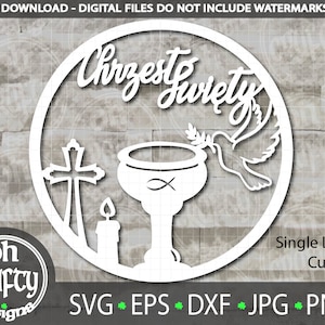 Chrzest Swiety svg, archivo Chrzest Swiety svg, archivo de corte Chrzest Swiety, Chrzest Swiety caketopper svg, archivo cortado en papel, archivo Chrzest Swiety png
