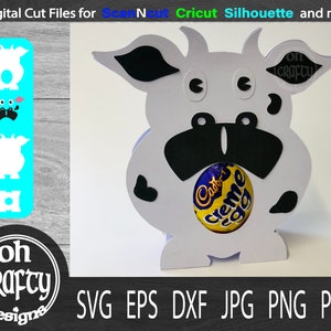 Cow egg holder, egg holder svg, cow svg, easter egg svg, easter svg, egg holder svg file, svg file for cricut, digital download, animal svg