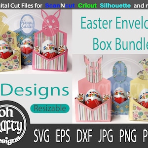 Pâques enveloppe boîte Bundle enveloppe boîte modèle, enveloppe boîte modèle svg, enveloppe svg, enveloppe boîte svg, enveloppe boîte svg pour cricut