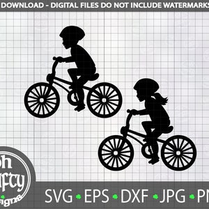Niño montando bicicleta svg, chica en bicicleta archivo svg, diseño de ciclismo infantil, pequeño ciclista png, silueta de niño en bicicleta, camiseta svg, descarga digital