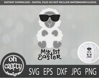 My first easter svg, easter lamb svg, lamb svg file, sunglasses svg, easter cutfile, easter baby svg, cricut baby svg, digital download