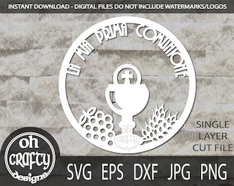 La mia prima Comunione svg, prima comunione svg file, chalice svg , eucharist svg, communion cut file, papercut template, digital download